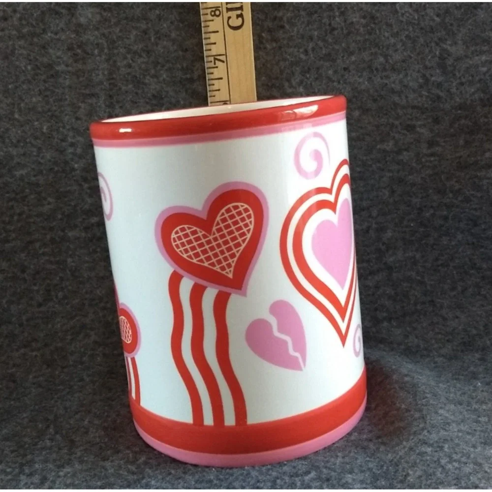 Yankee Candle Ceramic Jar Holder Keeper Valentine's Heart‎ Love White Red Pink